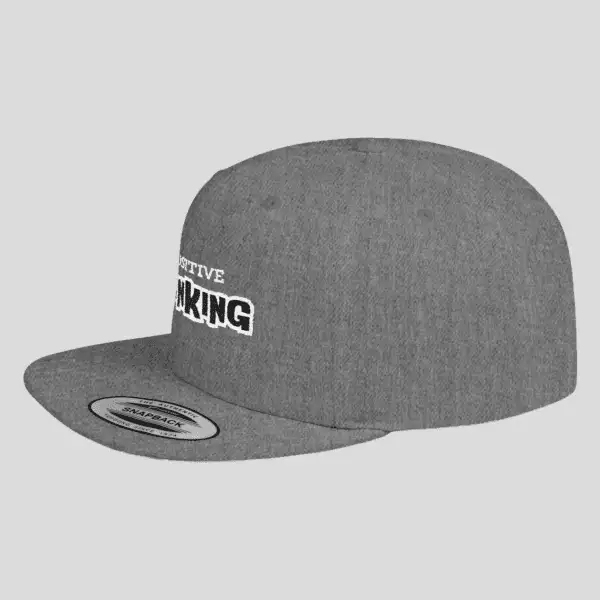 Positive Thinking Snapback Hat – Minimal Christian Streetwear | - Back view