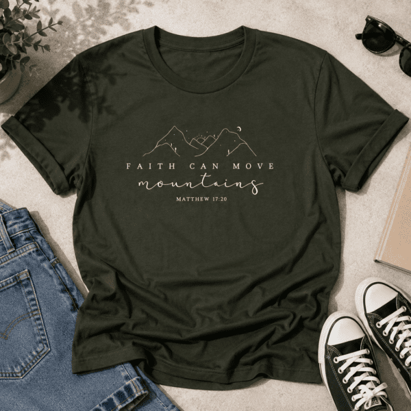 Faith Can Move Mountains T-Shirt – Matthew 17:20
