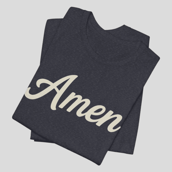 Amen Christian T-Shirt – Bella Canvas 3001 Faith Tee - Back view