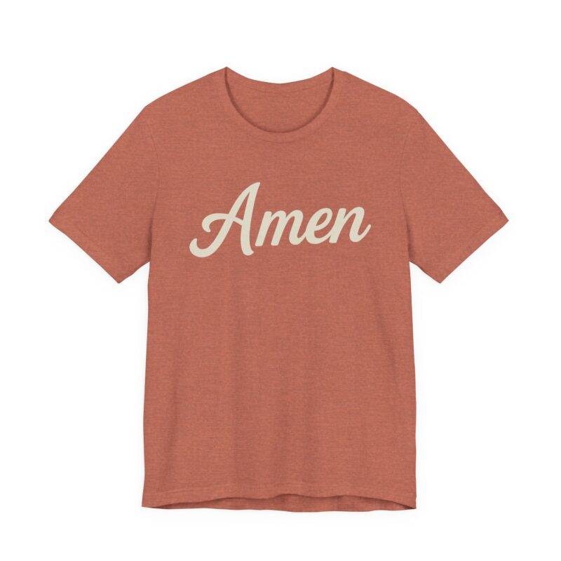 Amen Christian T-Shirt – Bella Canvas 3001 Faith Tee - Image 8