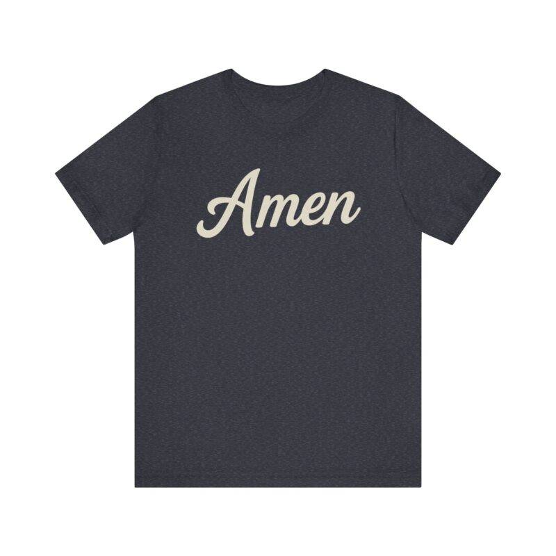 Amen Christian T-Shirt – Bella Canvas 3001 Faith Tee - Image 2