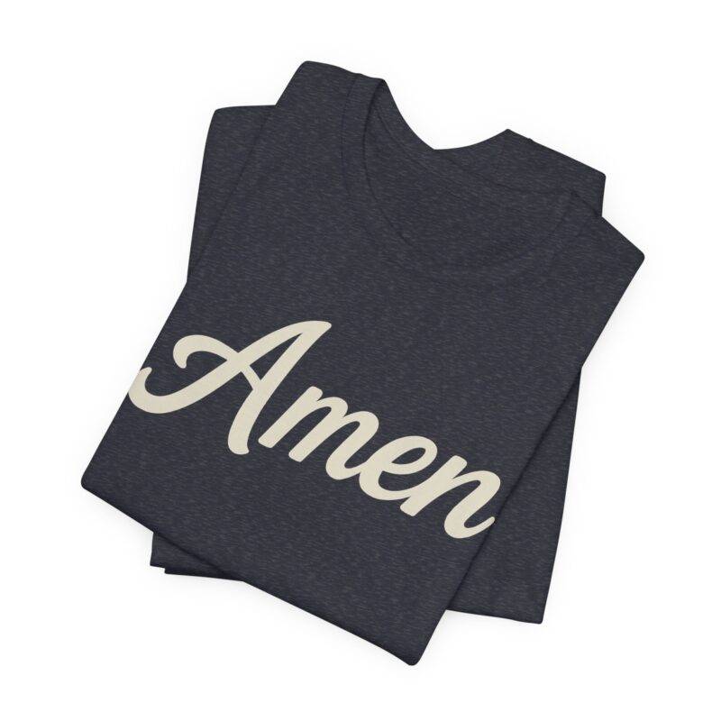 Amen Christian T-Shirt – Bella Canvas 3001 Faith Tee - Image 3
