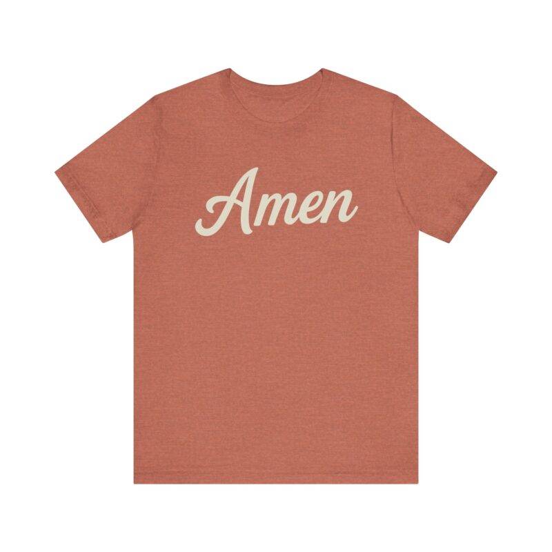 Amen Christian T-Shirt – Bella Canvas 3001 Faith Tee - Image 7