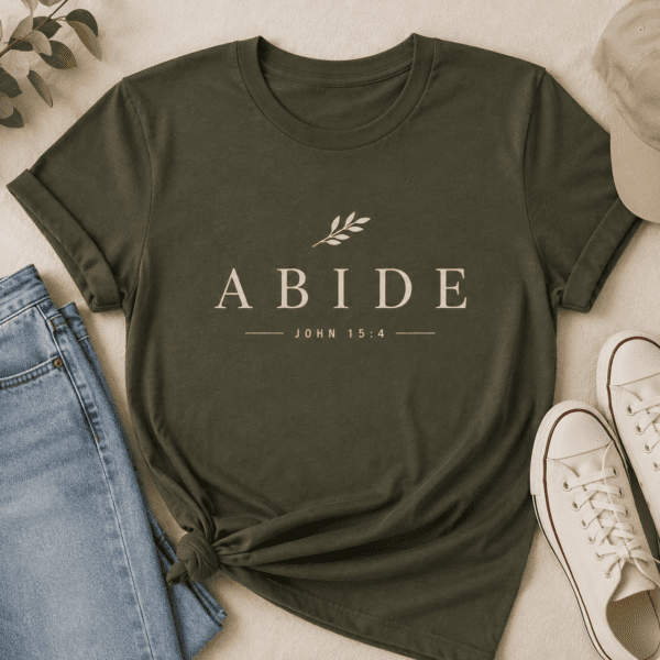 Minimalist Christian Graphic Tee – Abide
