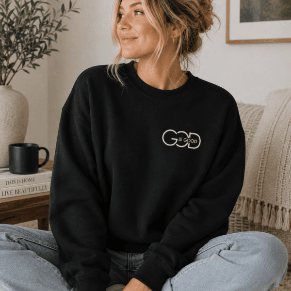 God Is Good Crewneck Sweatshirt (Gildan 18000)