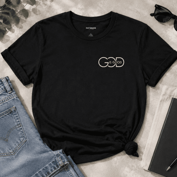 God Is Good T-Shirt – Minimal Christian Tee - Back view