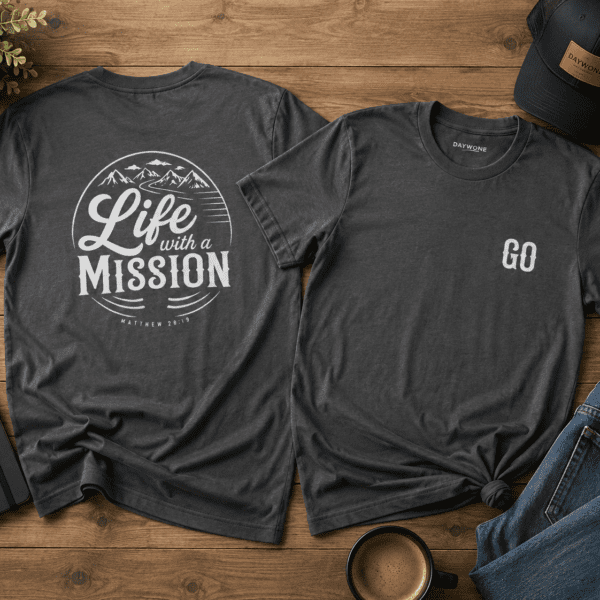 Life With a Mission Shirt | Matthew 28:19 Christian Graphic Tee