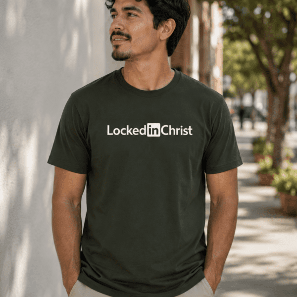 Locked in Christ | Christian Streetwear Graphic Tee - Back view