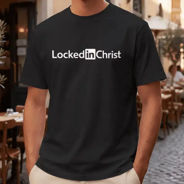Locked in Christ | Christian Streetwear Graphic Tee - Back view