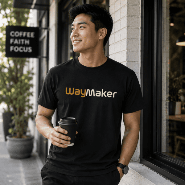 Waymaker | Minimalist Christian T Shirt | Faith-Based Graphic Tee - Back view