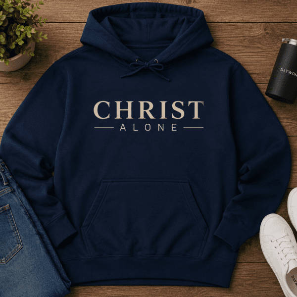Minimalist Christian Faith Hoodie – Christ Alone - Back view