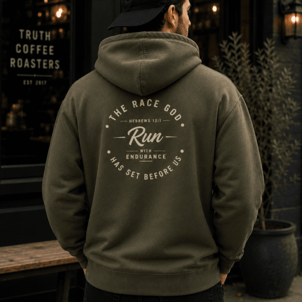 Modern Faith-Based Christian Hoodie – Run the Race